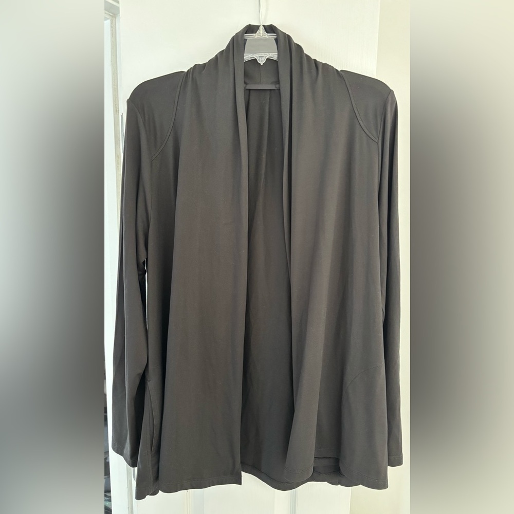 Cuddl Duds Open Front Black Cardigan